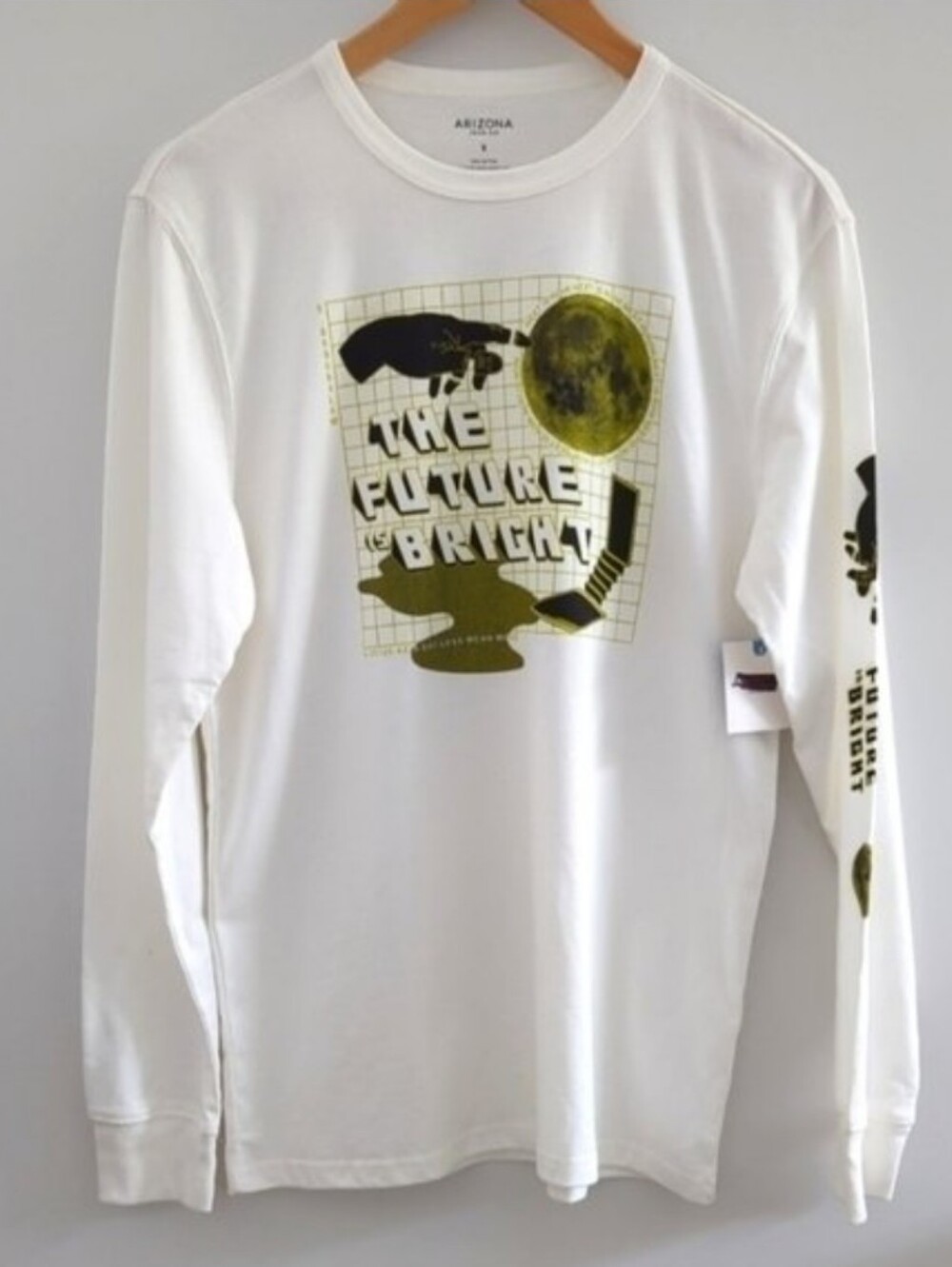 ARIZONA JEAN CO. | Men's White/Yellow The Future Is Bright Long Sleeved…